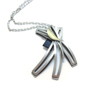Double layered Brushed Pendant with Long Chain